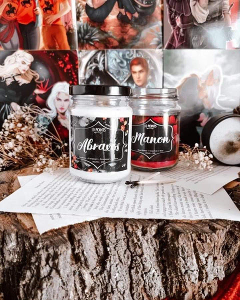 Manon - Book Inspired Soy Candle Scent Notes: Blood Orange, Grape Fruit, Rose & Vanilla