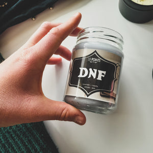 DNF  - Bookish Inspired Soy Candle  scented in Strawberries n cream