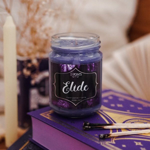 ELIDE - Throne of Glass Inspired Soy Candle Scent: French Lavender + Vanilla