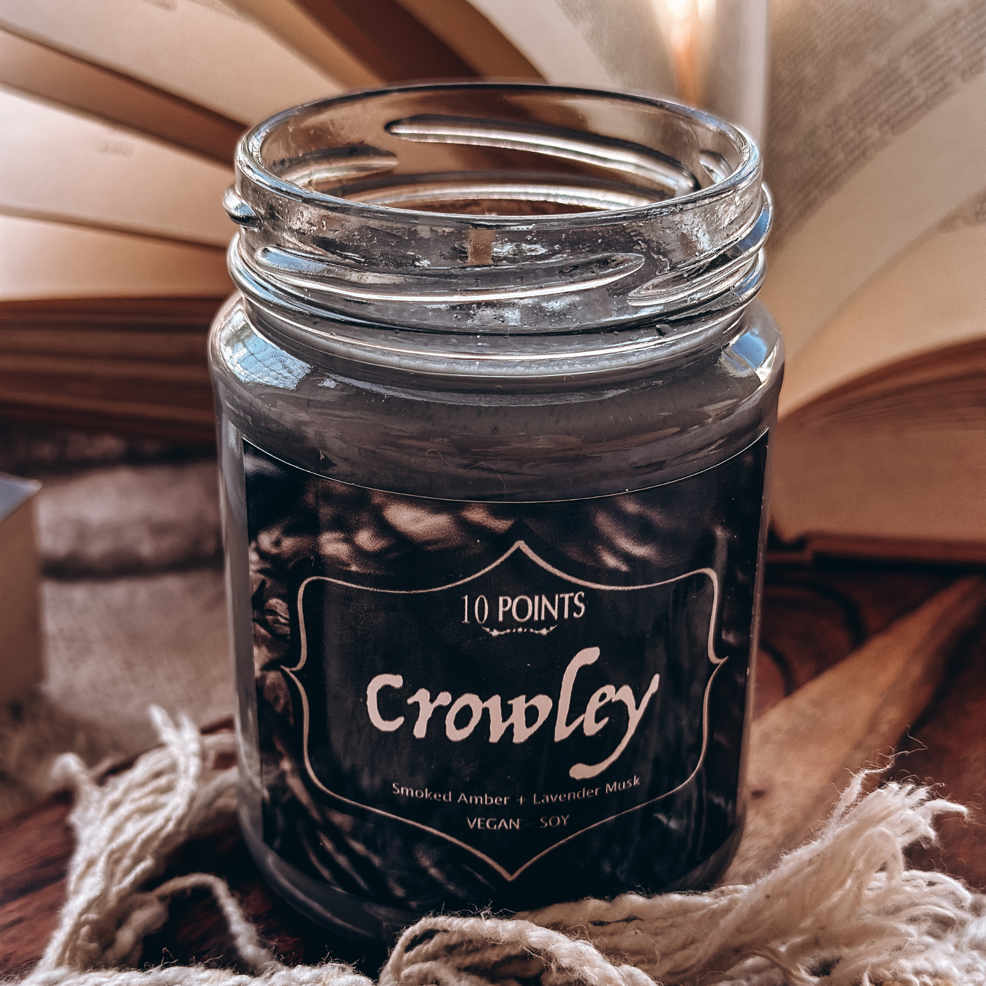 CROWLEY -  Soy Candle - Scent: Smoked Amber & Lavender Musk