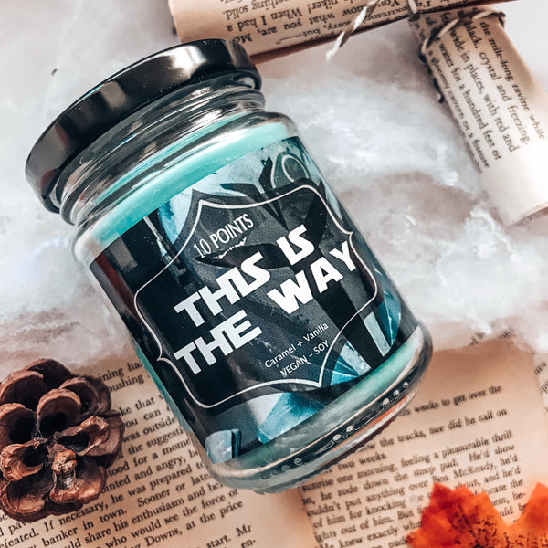 This is the way  - SW Inspired Soy Candle Scent Notes:  Caramel + Vanilla