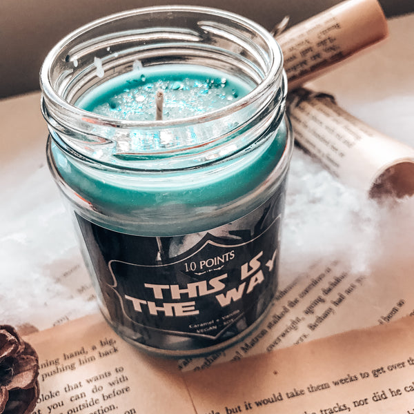 This is the way  - SW Inspired Soy Candle Scent Notes:  Caramel + Vanilla