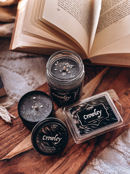 CROWLEY -  Soy Candle - Scent: Smoked Amber & Lavender Musk
