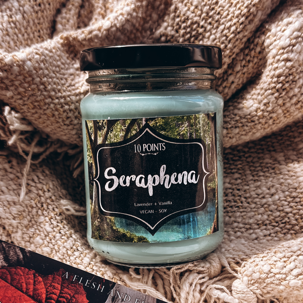 Seraphena - Flesh and Fire Inspired Soy Candle - Scent: Lavender + Vanilla