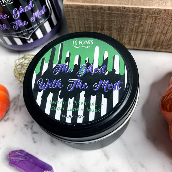 The Ghost With the Most - Soy Candle Scent Notes: Lemon, Pineapple, Sugarcane & Musk
