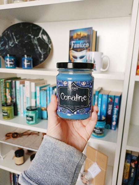 Coraline - Soy Candle  Scent Notes: Peach, SUgarcan, Caramel & Musk