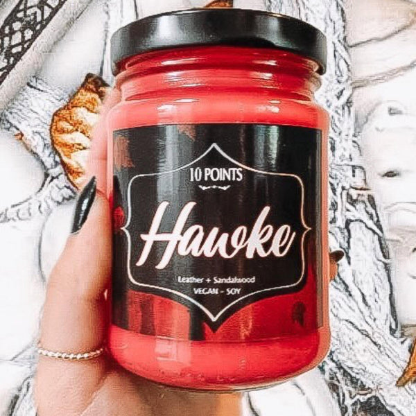 Hawke  - Soy Candle  Scent Notes: Leather + Sandalwood