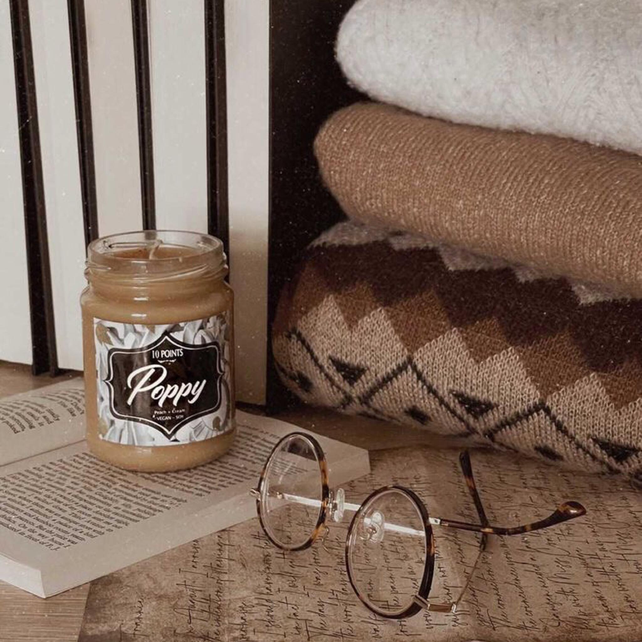 Poppy  - Soy Candle Scent Notes: Peach + Cream