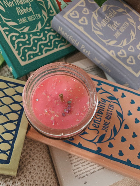 Jane Austen - Author Inspired Soy Candle Scent Notes: Garden Bed + Frosted Berry