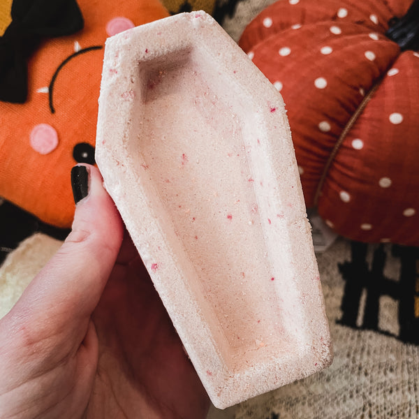 Graveyard Pink Coffin - Bath Bomb  scented in Strawberry