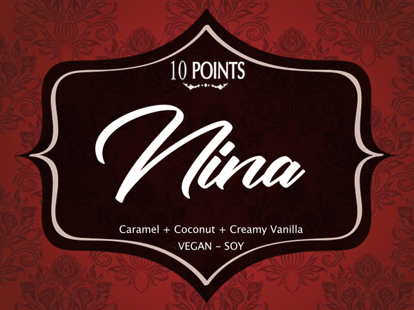 Nina Zenik - Book Inspired Soy Candle Scent Notes: Caramel, Coconut & Creamy Vanilla