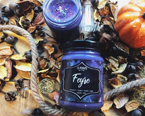 Feyre - Book Inspired Soy Candle Scent Notes: Mandarin, Grape, Vanilla, Malt