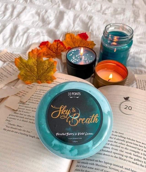 Sky  and Breath Whipped soap Scented  in Frosted Berry n Violet Leaves